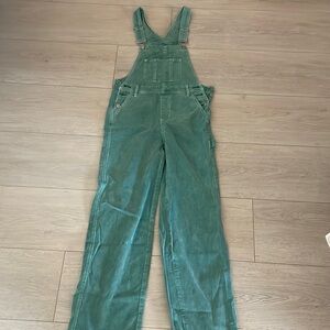 Pacsun blue/green corduroy overalls size XS, small damage